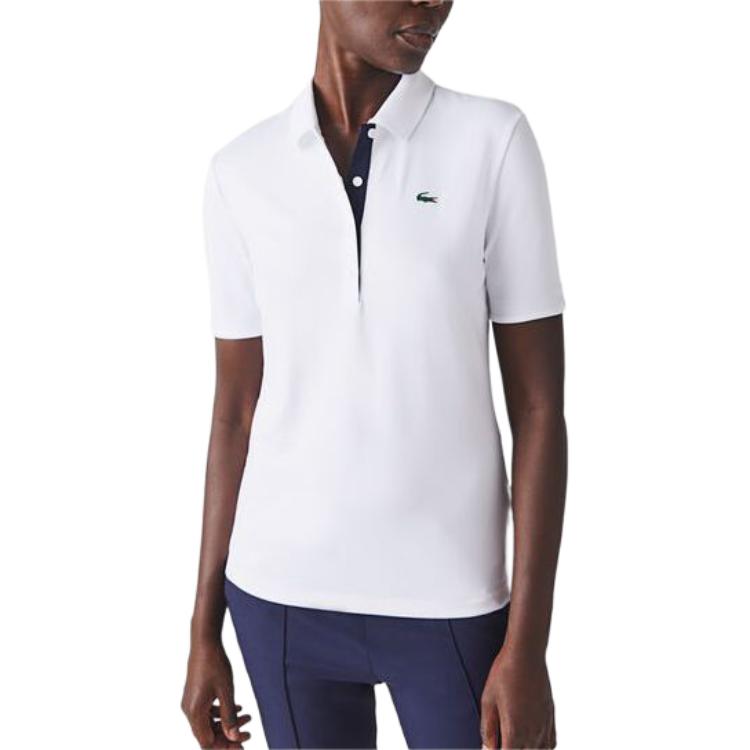 Поло LACOSTE Slim Fit с защитой от ультрафиолета, белое — фото 2