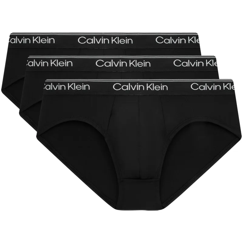 Трусы с логотипом на поясе (набор из 3 штук) Calvin Klein, 0AJ-Space Black/Mist Gray/Carmine — фото 3