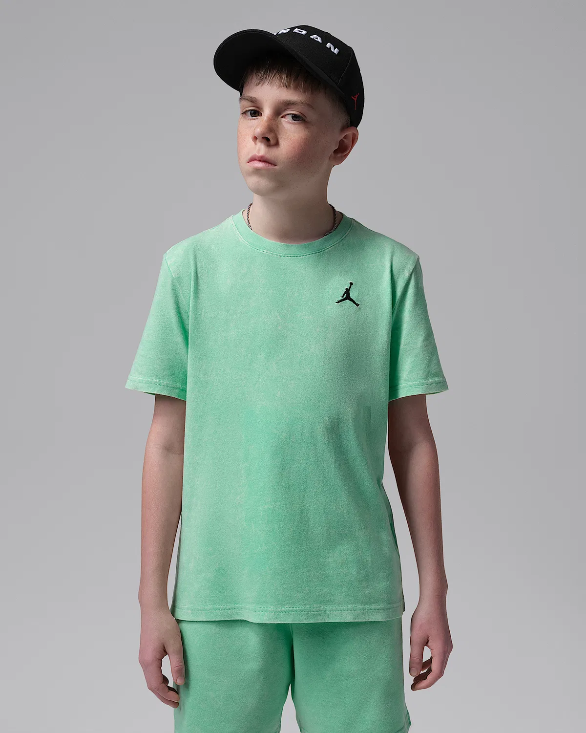 Детская футболка Air Embroidered Acid Wash Jordan, Green Glow