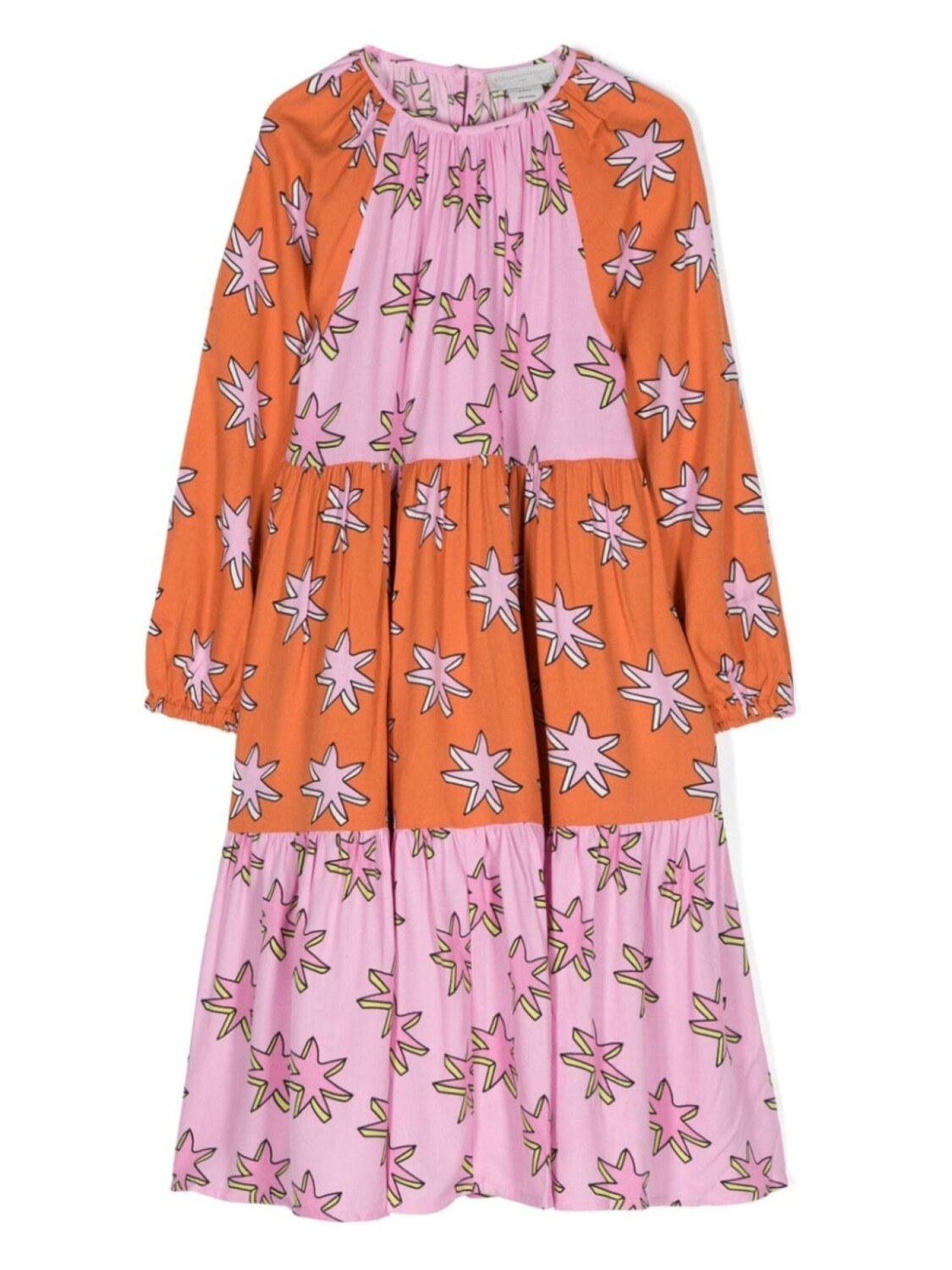 

Stella McCartney Kids ярусное платье Bright Stars, оранжевый