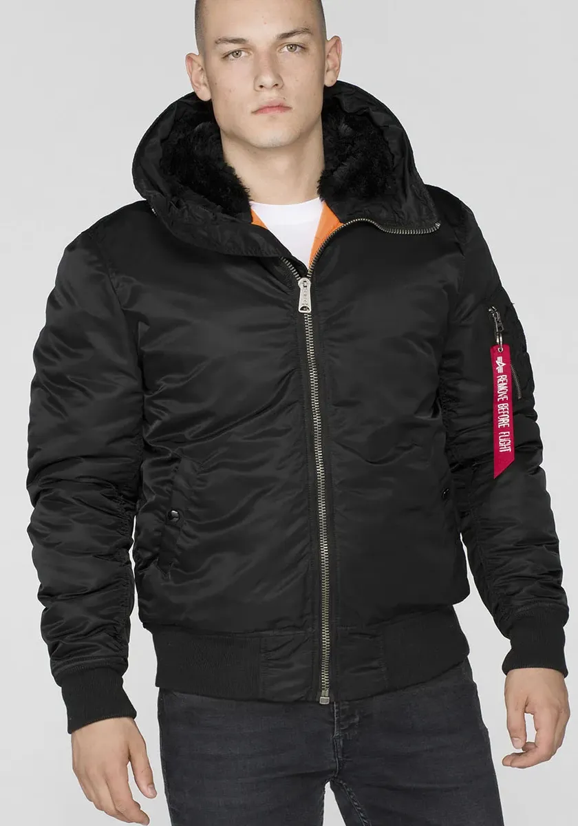 

Куртка-бомбер Alpha Industries "MA-1 HOODED", с капюшоном, черный