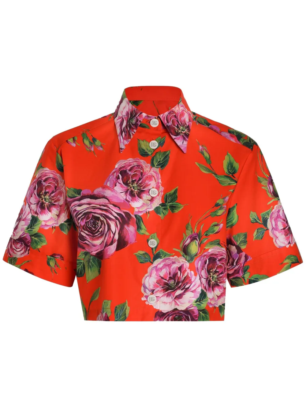 

Рубашка с цветочным принтом DOLCE & GABBANA, красный