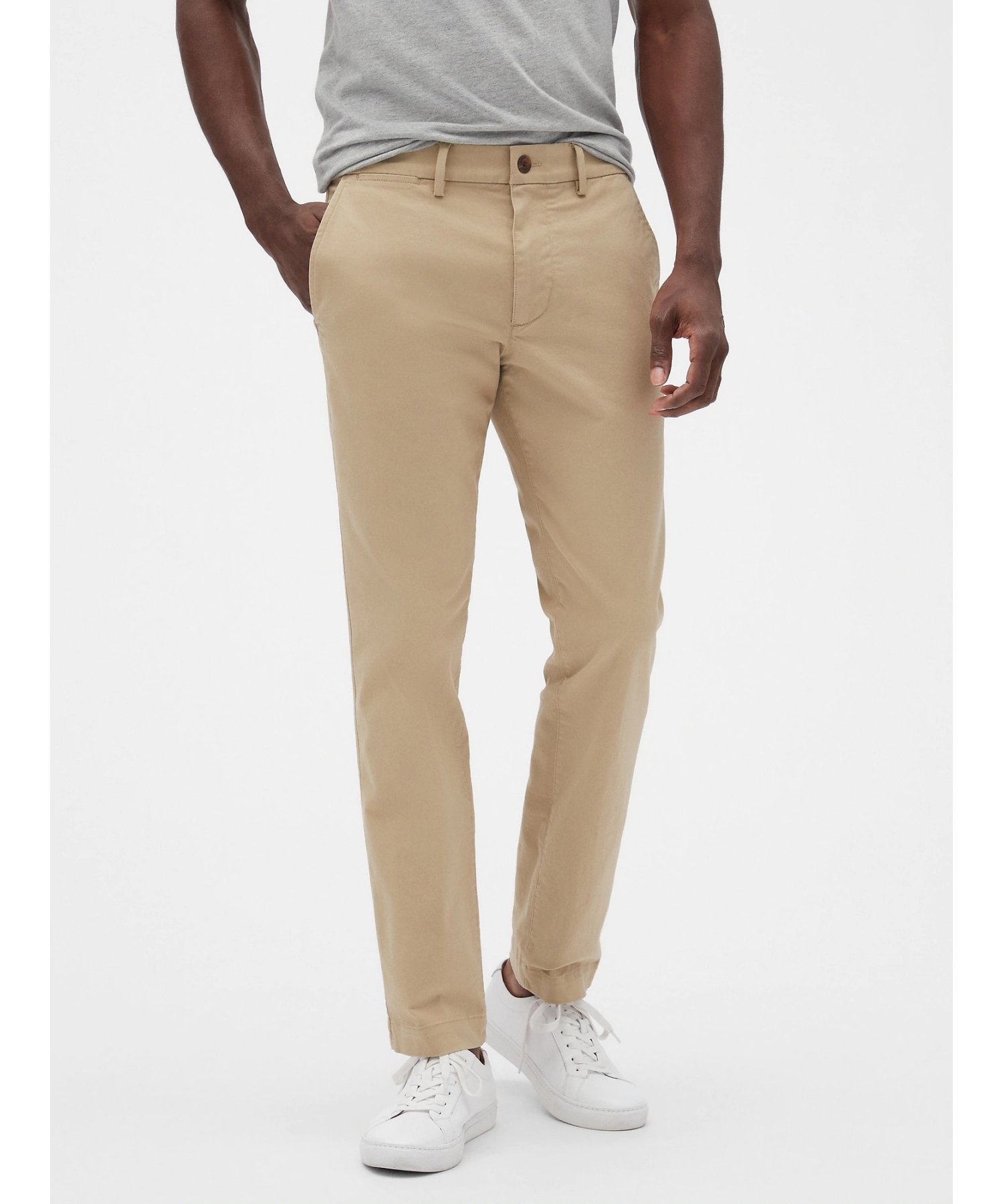 Брюки Gapflex Essential Khaki Skinny Fit Gap, ICONIC_KHAKI — фото 3