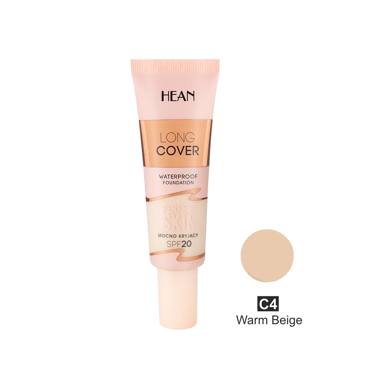 

Тональный крем для лица с spf20 c4 теплый бежевый Hean Long Cover, 25 мл