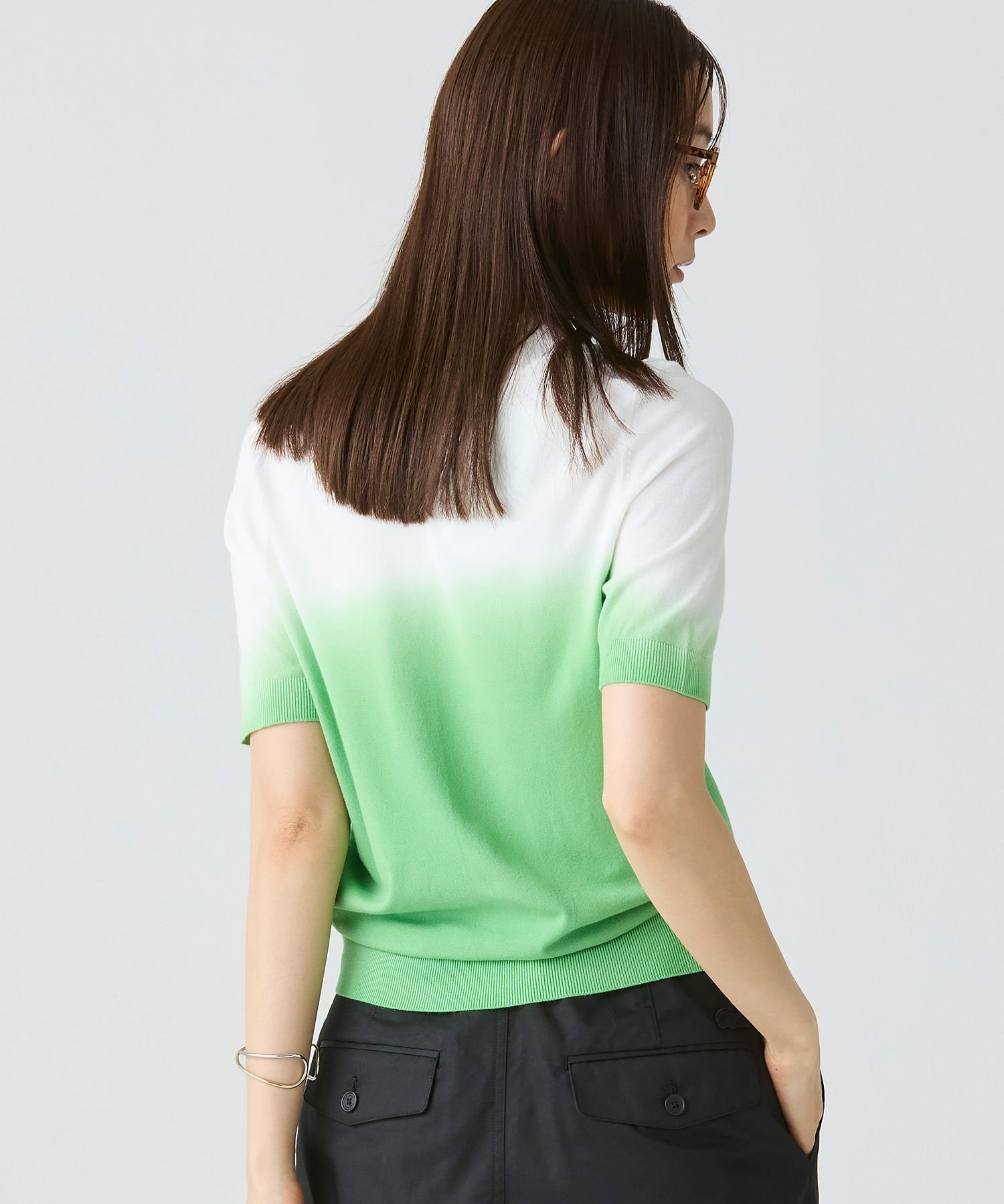 Футболка Lacoste с градиентным узором, зеленый — фото 4