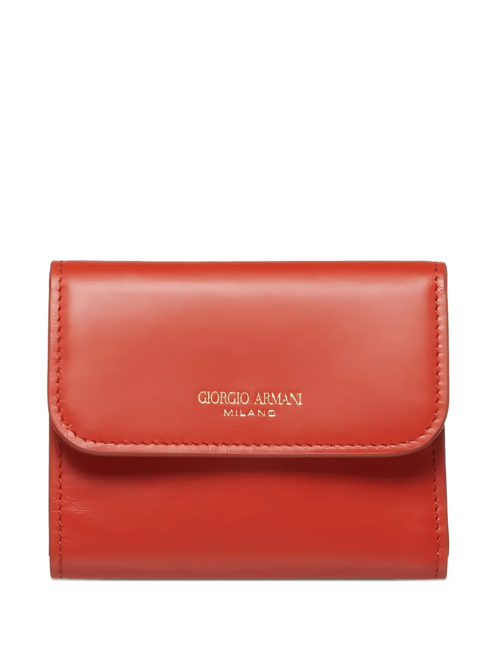 

Трехсложный кожаный кошелек с логотипом-табличкой GIORGIO ARMANI, оранжевый