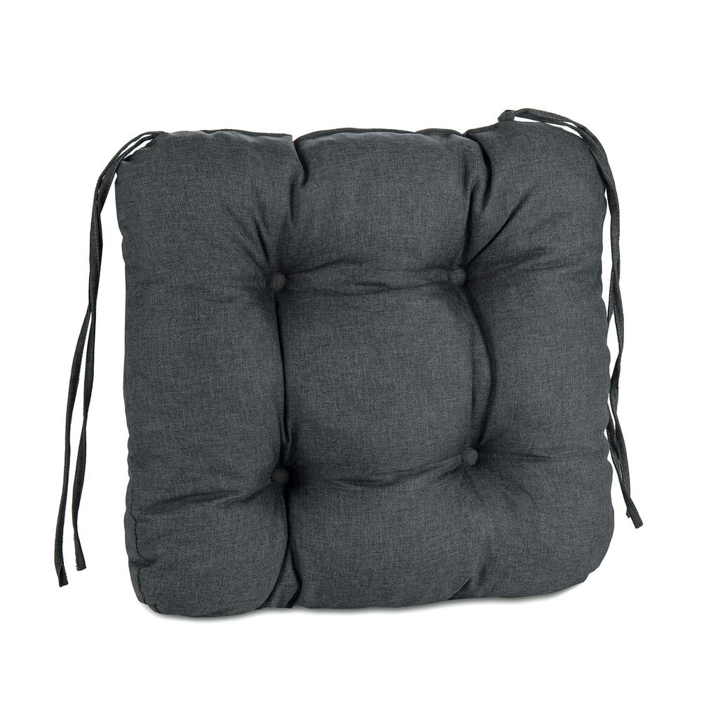

Pillows24 - Подушка для уличного сиденья для садовых стульев [40x40см] - Подушка для сидения, устойчивая к атмосферным воздействиям, с ремнями крепления для садовой мебели или стульев - графит, серый