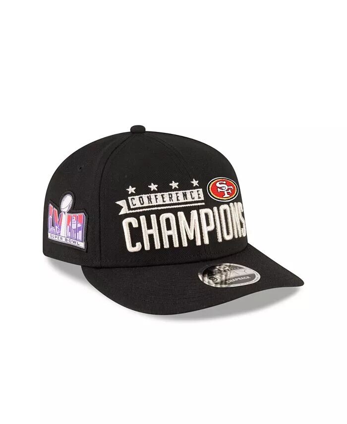 

Мужская черная кепка San Francisco 49ers 2023 NFC Champions Locker Room Trophy Collection низкопрофильная кепка 9FIFTY Snapback New Era, черный