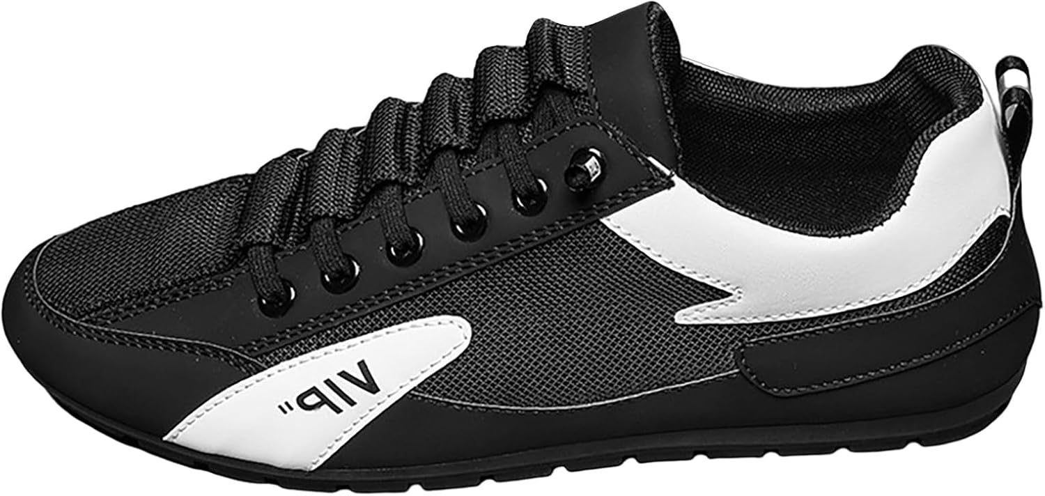 

Мужские легкие кроссовки с шнуровкой, нескользящие, повседневные модные, удобные, противоскользящие туфли, мужская защитная обувь Generic, черный