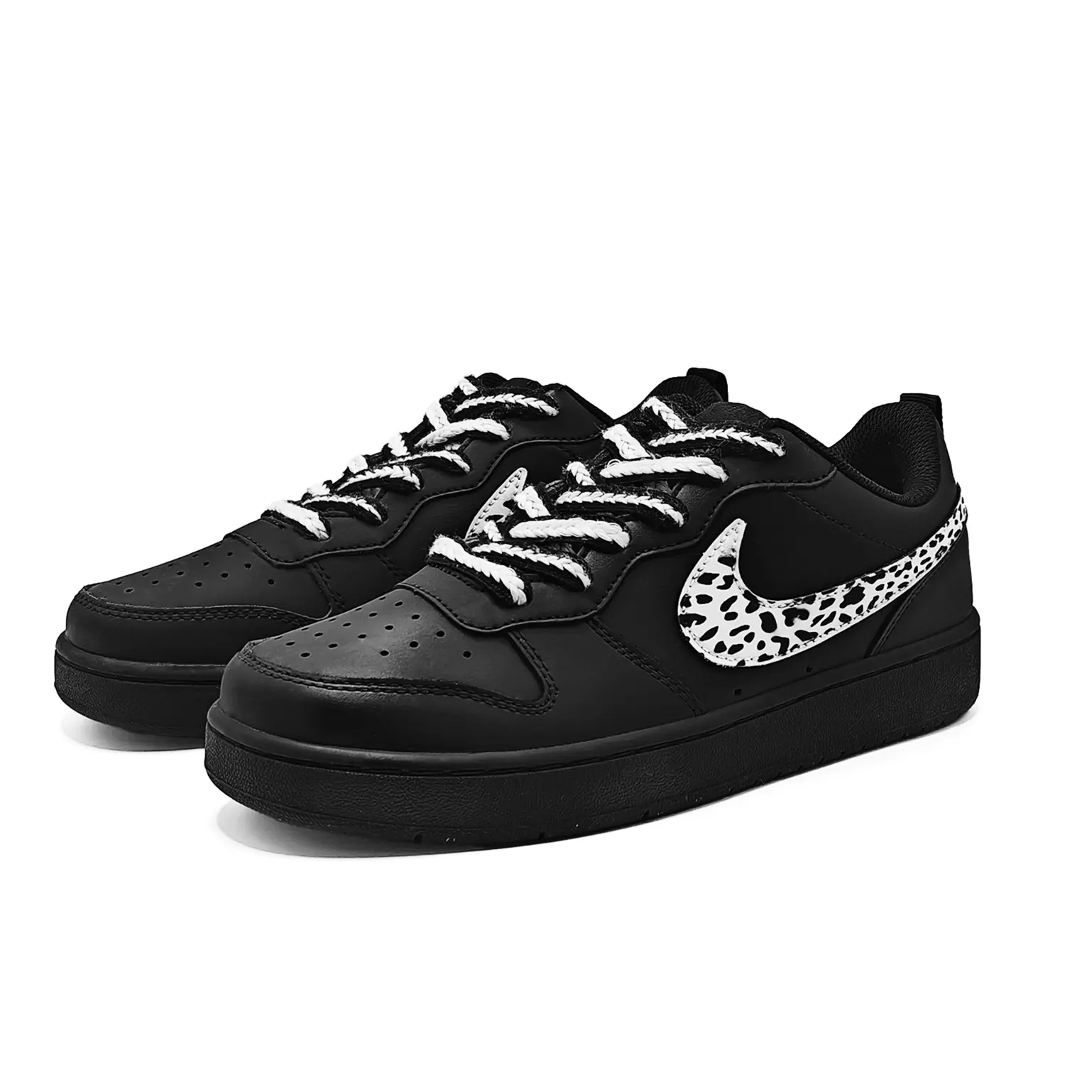 Nike Детские низкие кеды для скейтбординга Court Borough2 Solid White из синтетической кожи, нескользящие и износостойкие — фото 4