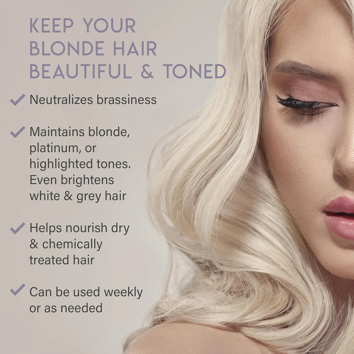 Увлажняющая и восстанавливающая маска для волос ALURAM Purple Hydrate & Repair Hair Treatment, интенсивное увлажнение, интенсивное питание для седых и окрашенных волос, 323 мл., Silver — фото 4