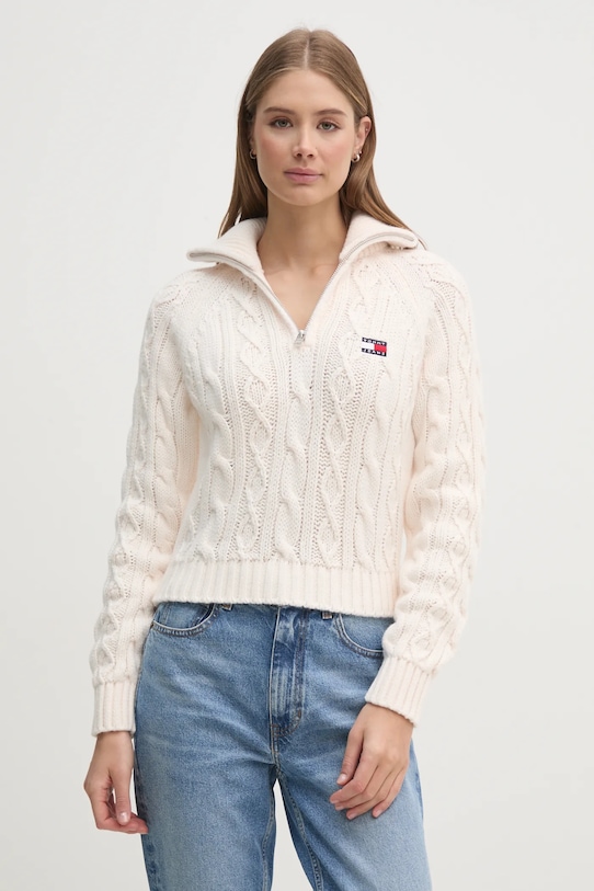 

Свитер с добавлением шерсти Tommy Jeans, бежевый