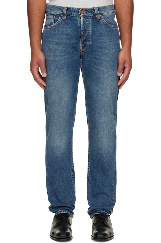 

Nudie Jeans Синие джинсы для олли из цельного куска ткани