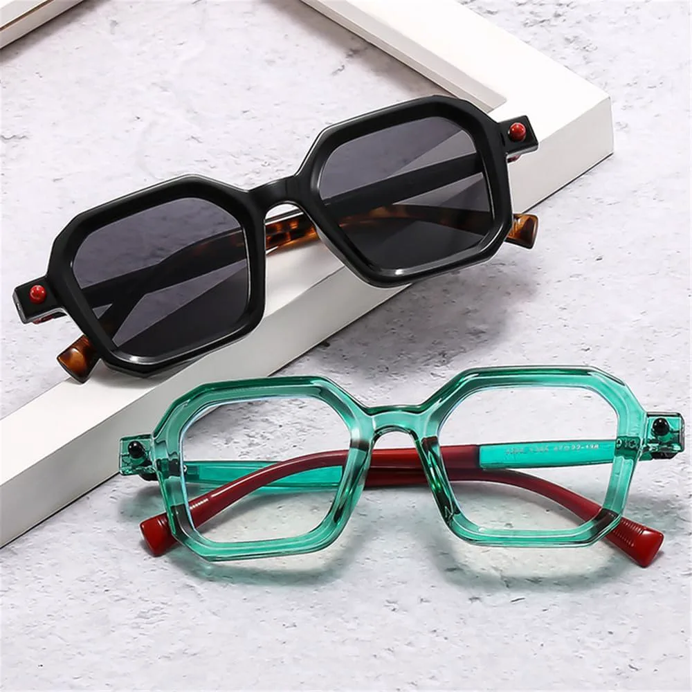 

Солнцезащитные очки UV400 для мужчин и женщин | Двухцветные градиентные заклепки | Для вождения и занятий спортом на открытом воздухе generic, Black Clear