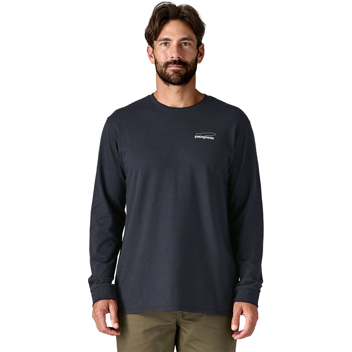 Футболка Casting Logo Responsibili-Tee с длинным рукавом Patagonia, цвет smolder blue — фото 4