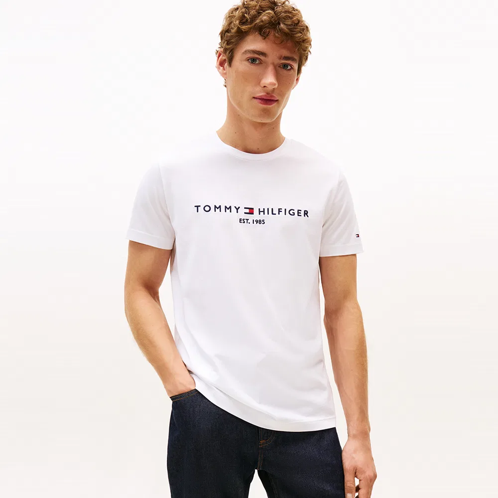 Мужская белая футболка с логотипом "Core Logo" от Tommy Hilfiger
