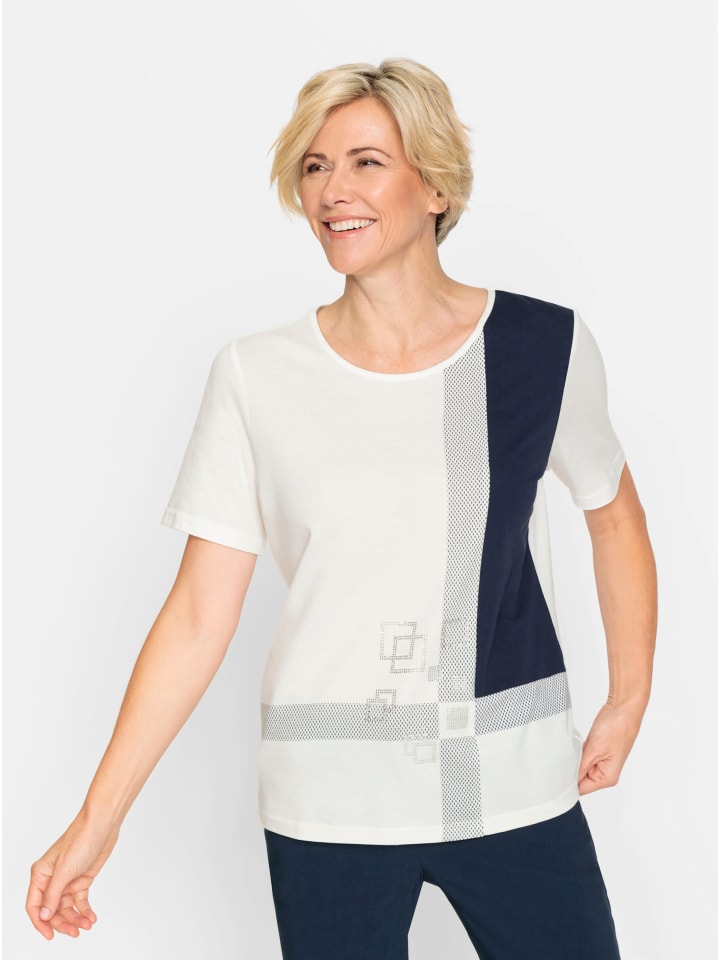 

Рубашка с круглым вырезом цвета экрю и темно-синего цвета WITT WEIDEN