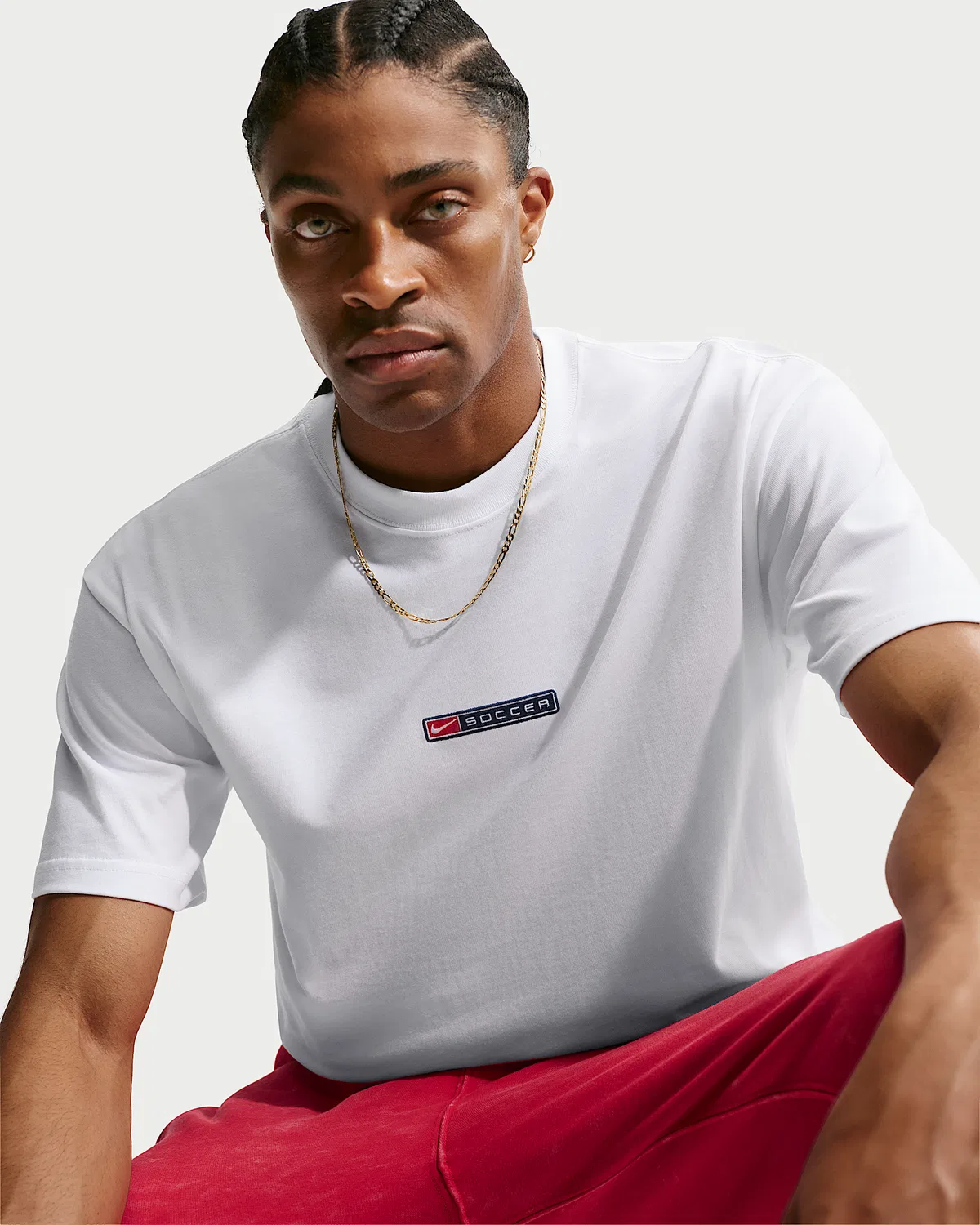 Мужская футболка Nike Sportswear, White/Navy/University Red — фото 3