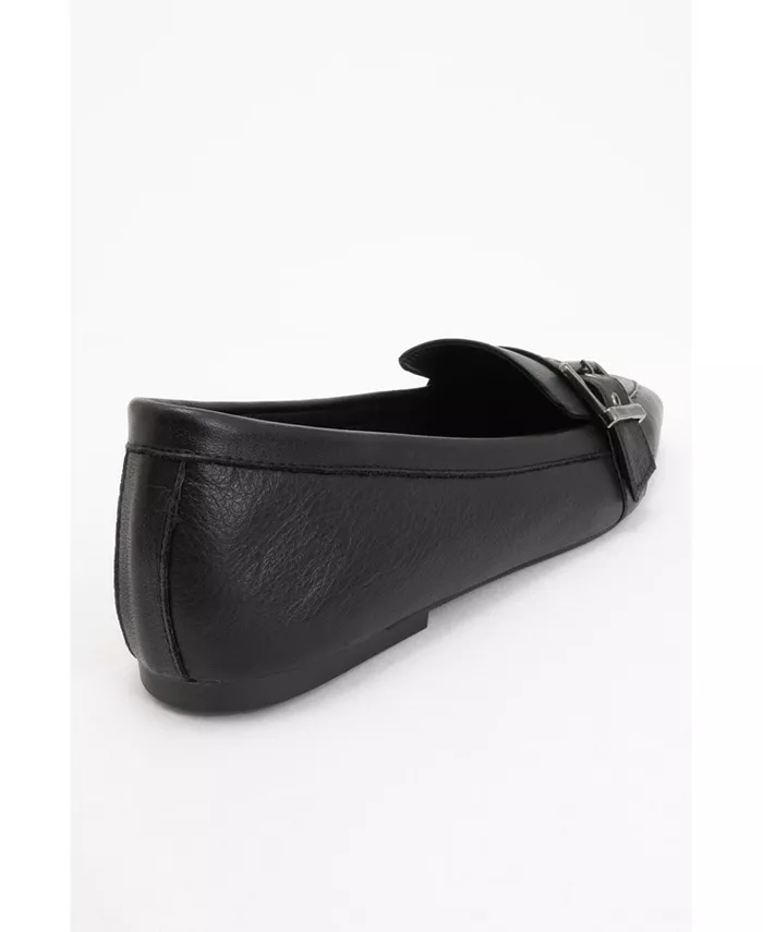 Черные кожаные лоферы на плоской подошве (женские) Forever & Always Shoes, черный — фото 3