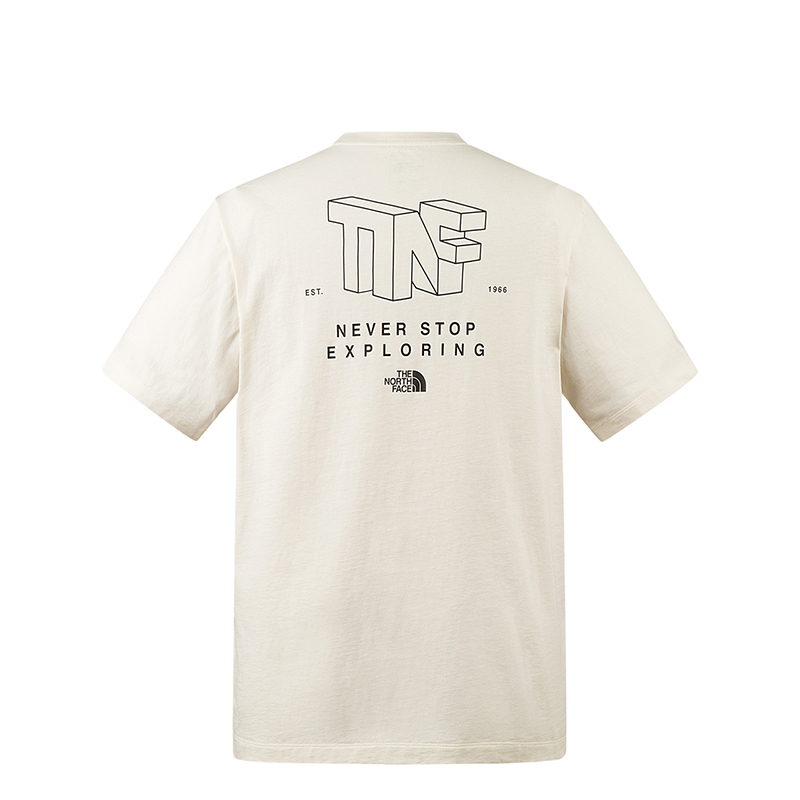 

Футболка базового кроя с горным принтом THE NORTH FACE, экрю