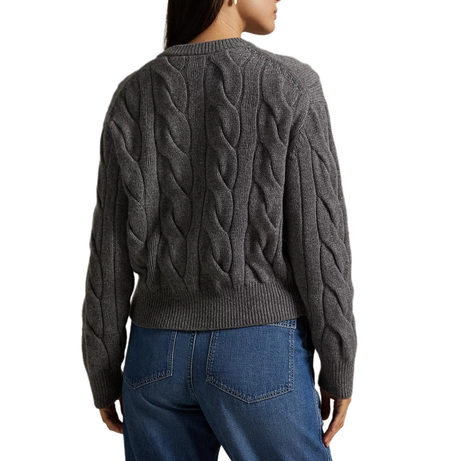 Кардиган фактурный Cable-Knit Polo Ralph Lauren, Flannel Gray — фото 4