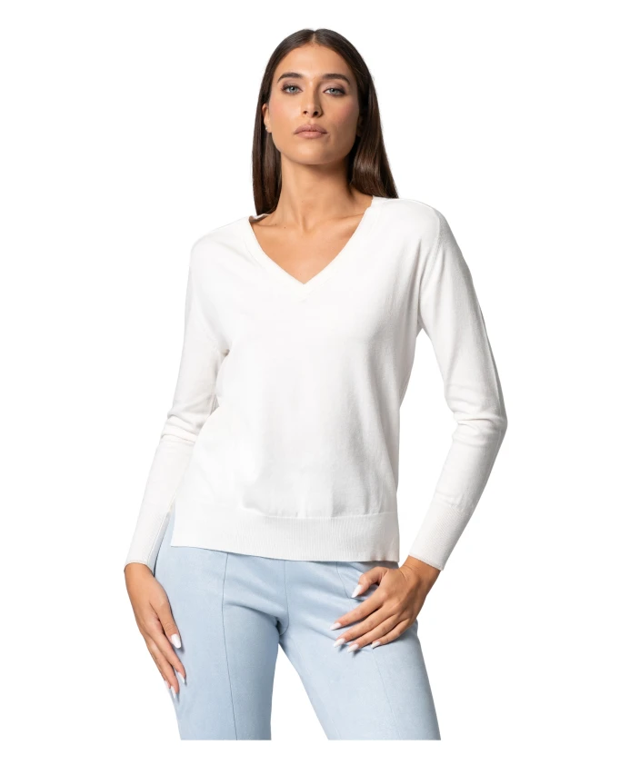 

Повседневный свитер с V-образным вырезом Kocca, белый