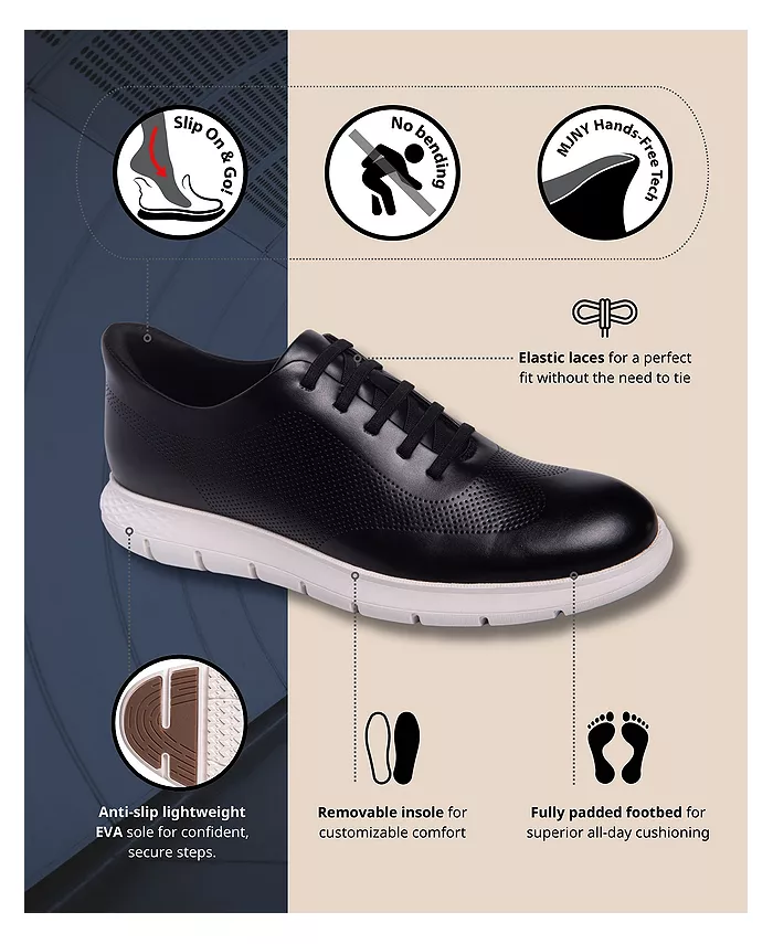 Мужские оксфорды Gold Street Hands-Free Slip On Technology из легкой кожи Marc Joseph New York, черный — фото 2