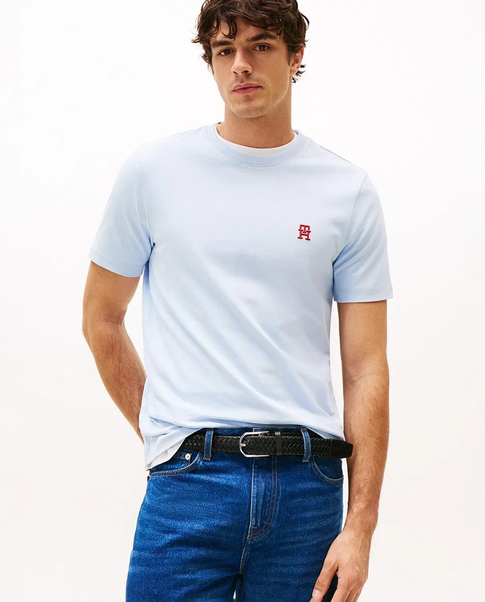 

Мужская футболка с вышитым брендингом Tommy Hilfiger, голубой