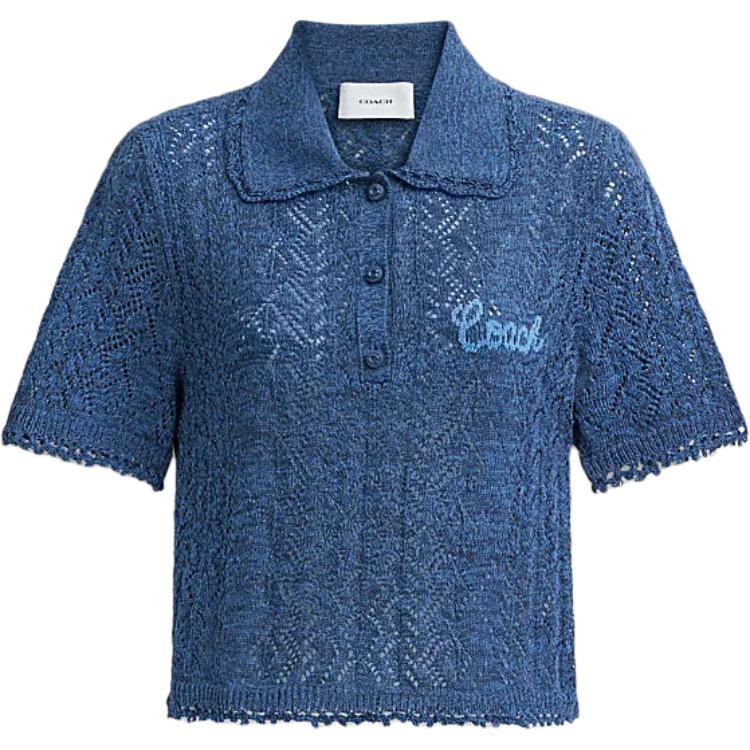 

SS24 Футболка поло женская морской синий COACH