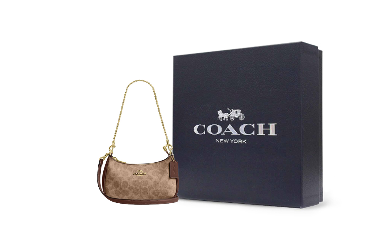 

COACH Женская коричневая сумка через плечо из искусственной кожи с переработанной кожей
