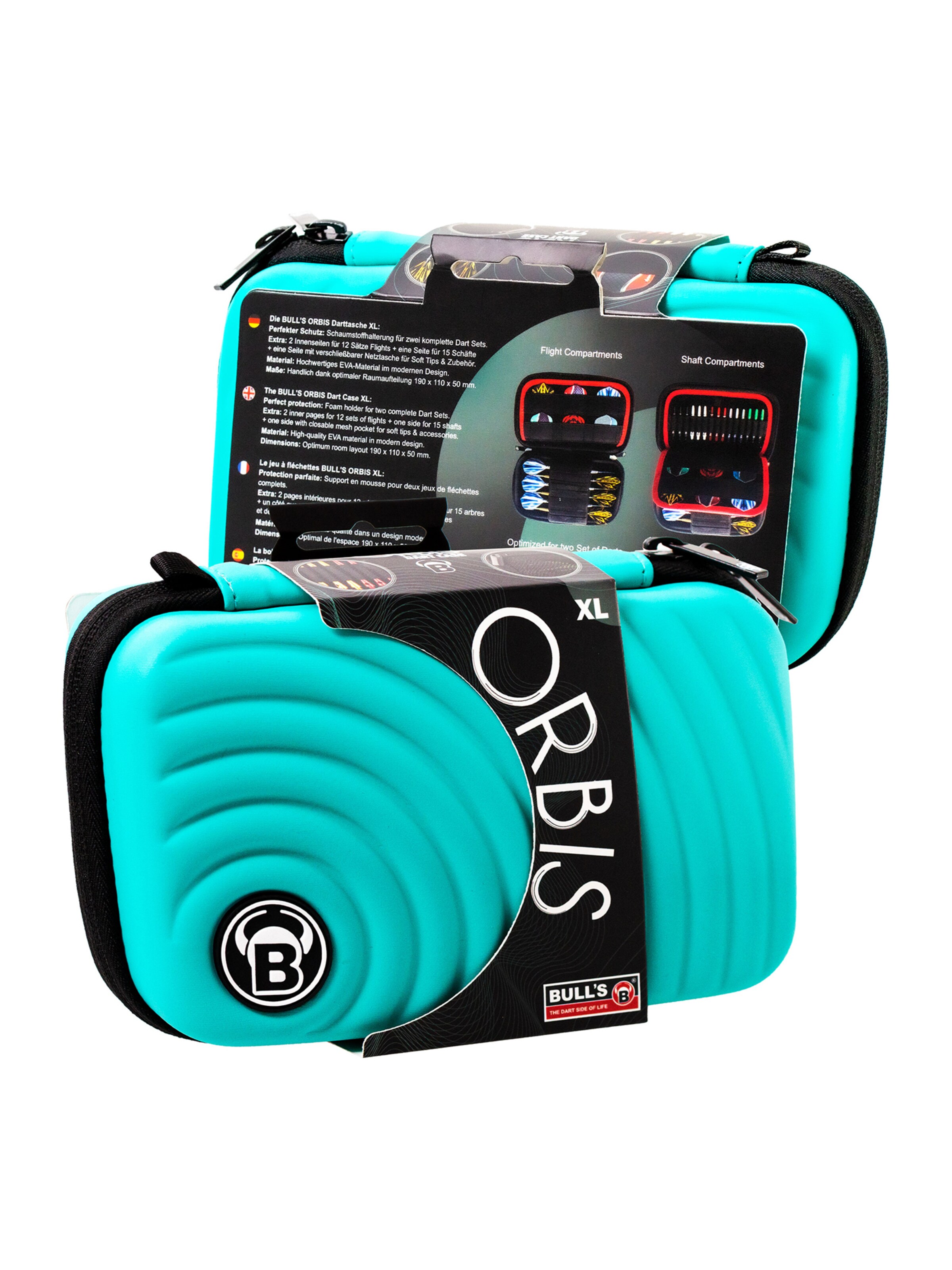 

BULL'S Спортивный инвентарь 'Orbis HS Carbon Darttasche Dartbox Pfeilaufbewahrung Darts-Etui' в цвете Mint