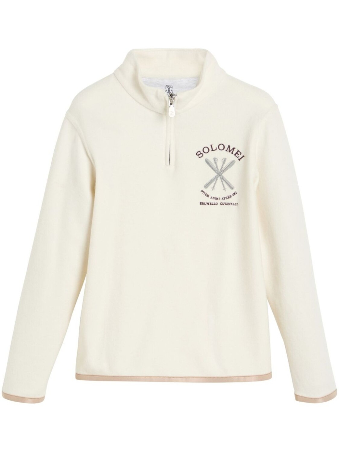 

Толстовка с застежкой-молнией на половину длины Brunello Cucinelli Kids, белый