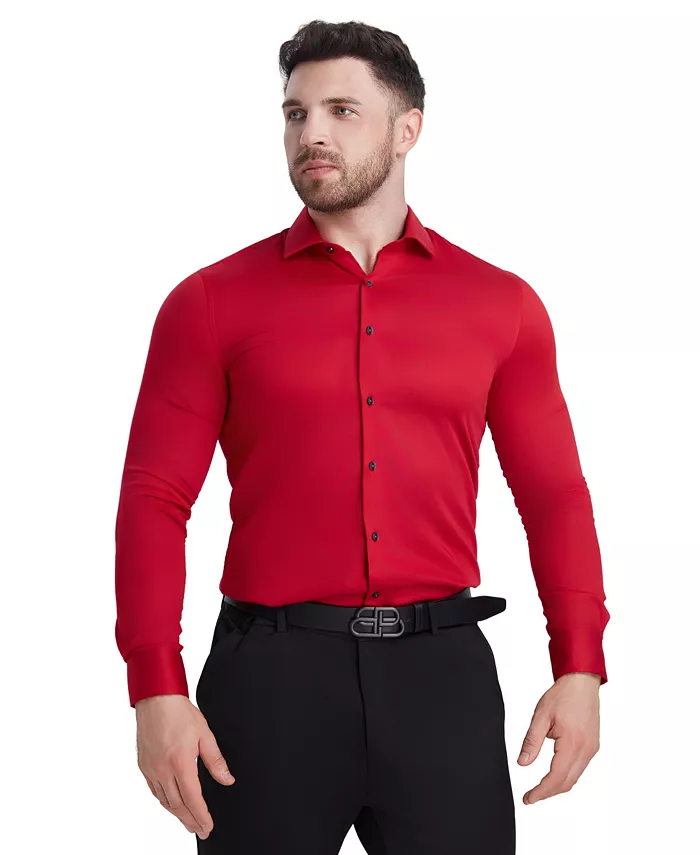 

Сорочка Slim Fit из сатина Solid Perry Ellis, красный