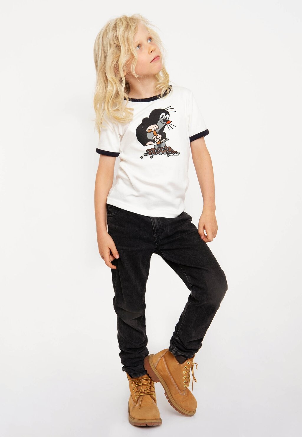 Футболка с принтом MAULWURF DER KLEINE LOGOSHIRT, цвет weiss dunkelblau — фото 2