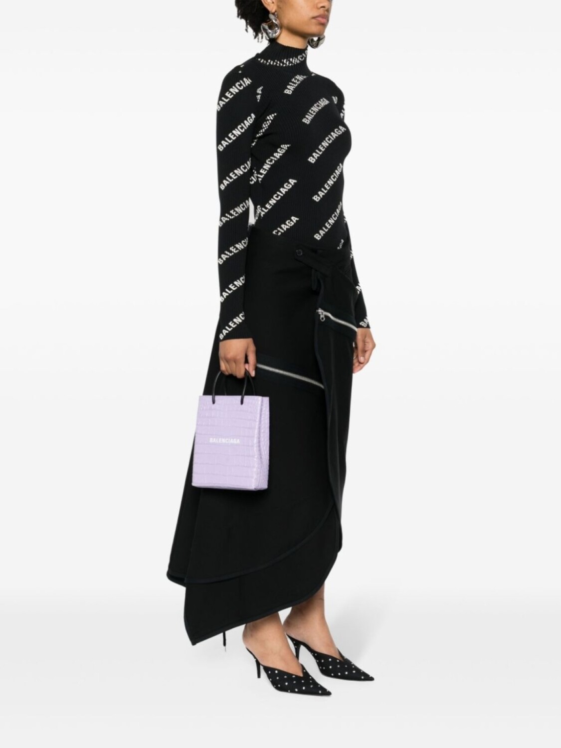 Balenciaga маленькая сумка-тоут Shopping, фиолетовый — фото 2