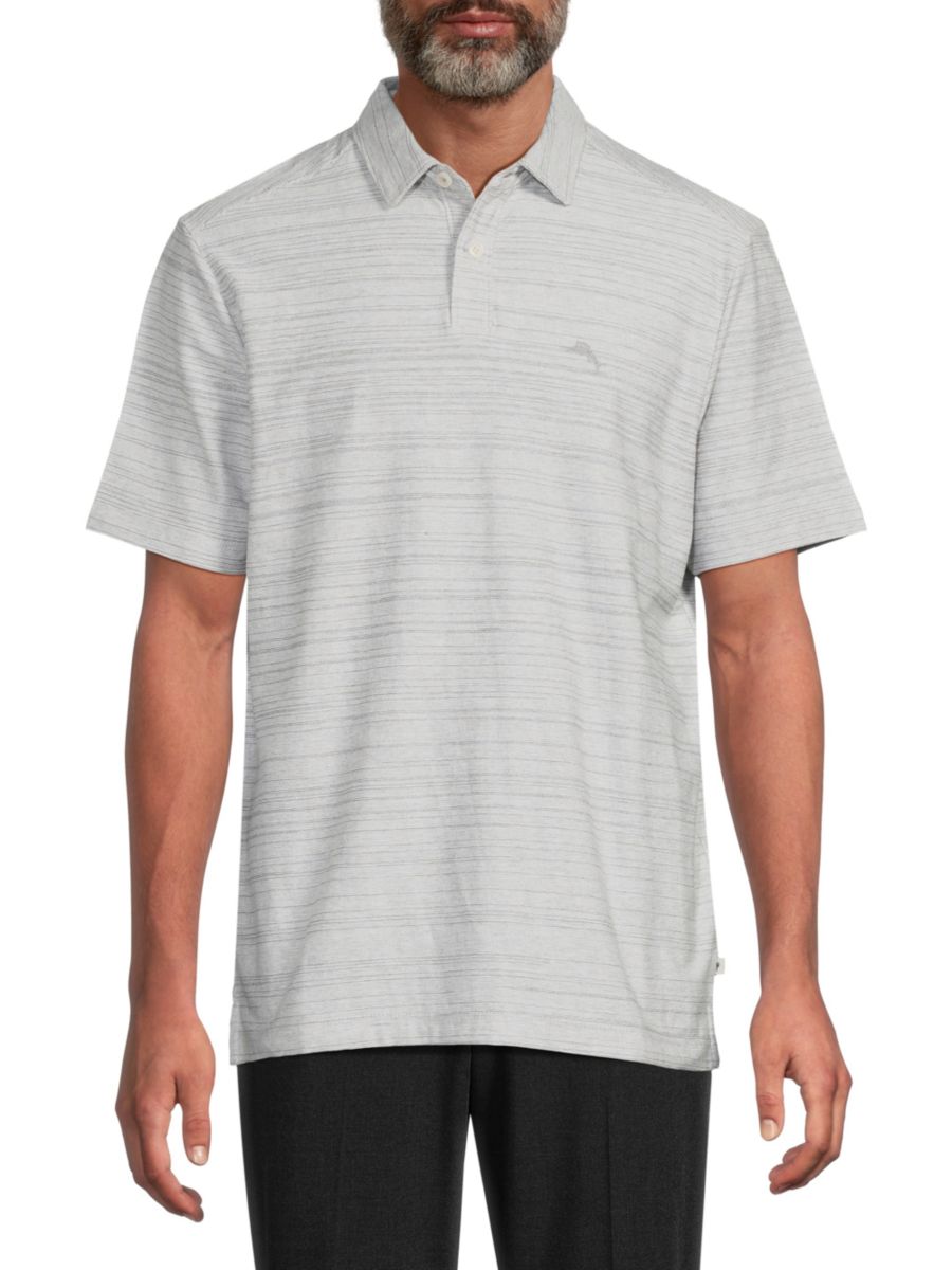 

Полосатая рубашка-поло Mara Tommy Bahama, цвет Grey Heather