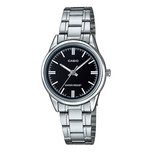 

Часы CASIO Dress Series Black Waterproof Quartz 34mm 28.2mm Stainless Steel Strap Watch, черный