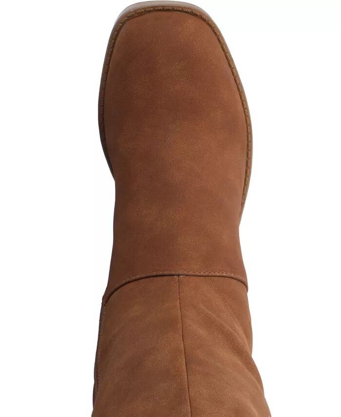 Женские сапоги Letice Square Toe Platform до колена Journee Collection, коричневый — фото 4