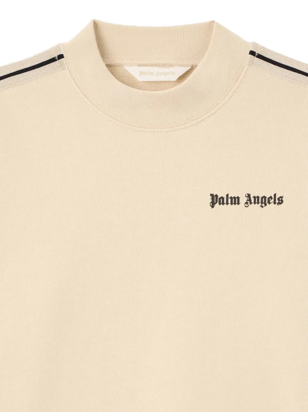 Футболка со вставками в полоску и логопринтом Palm Angels Kids, бежевый — фото 3