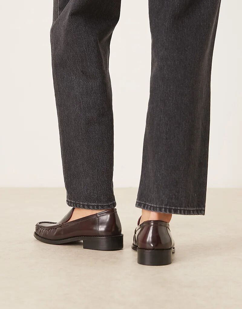Премиальные лоферы ASOS DESIGN Marcel из бордовой кожи — фото 4