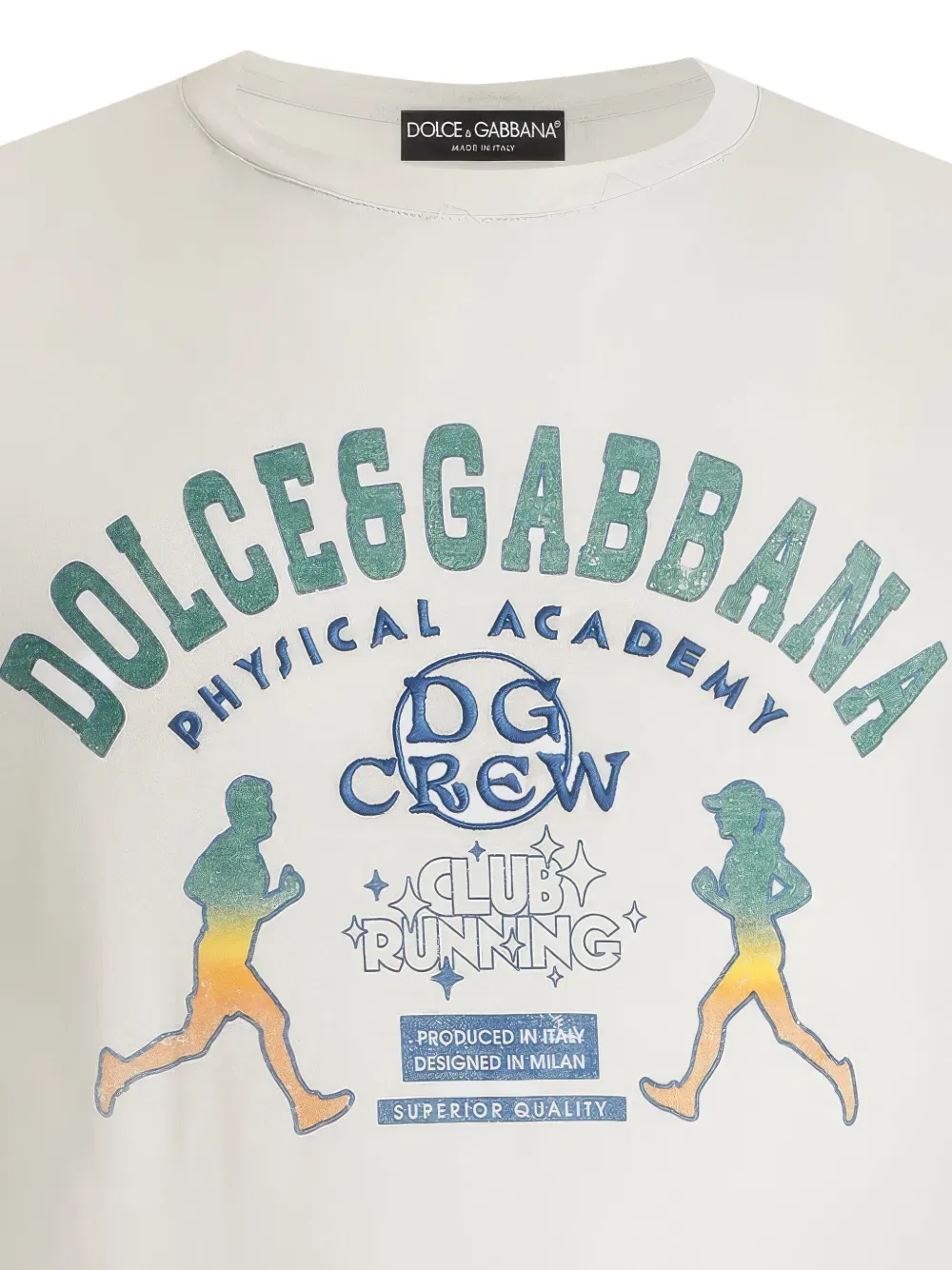 Футболка с круглым вырезом и графическим принтом Dolce & Gabbana, нейтральный — фото 2