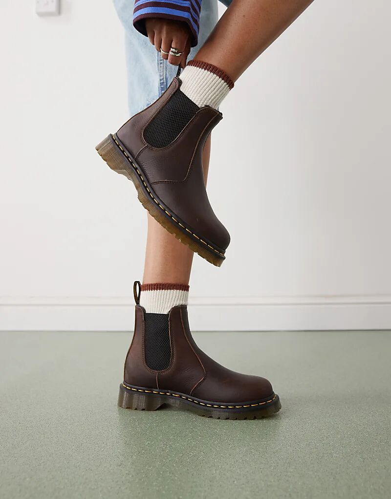 Ботинки Chelsea Dr Martens 2976 темно-коричневого цвета
