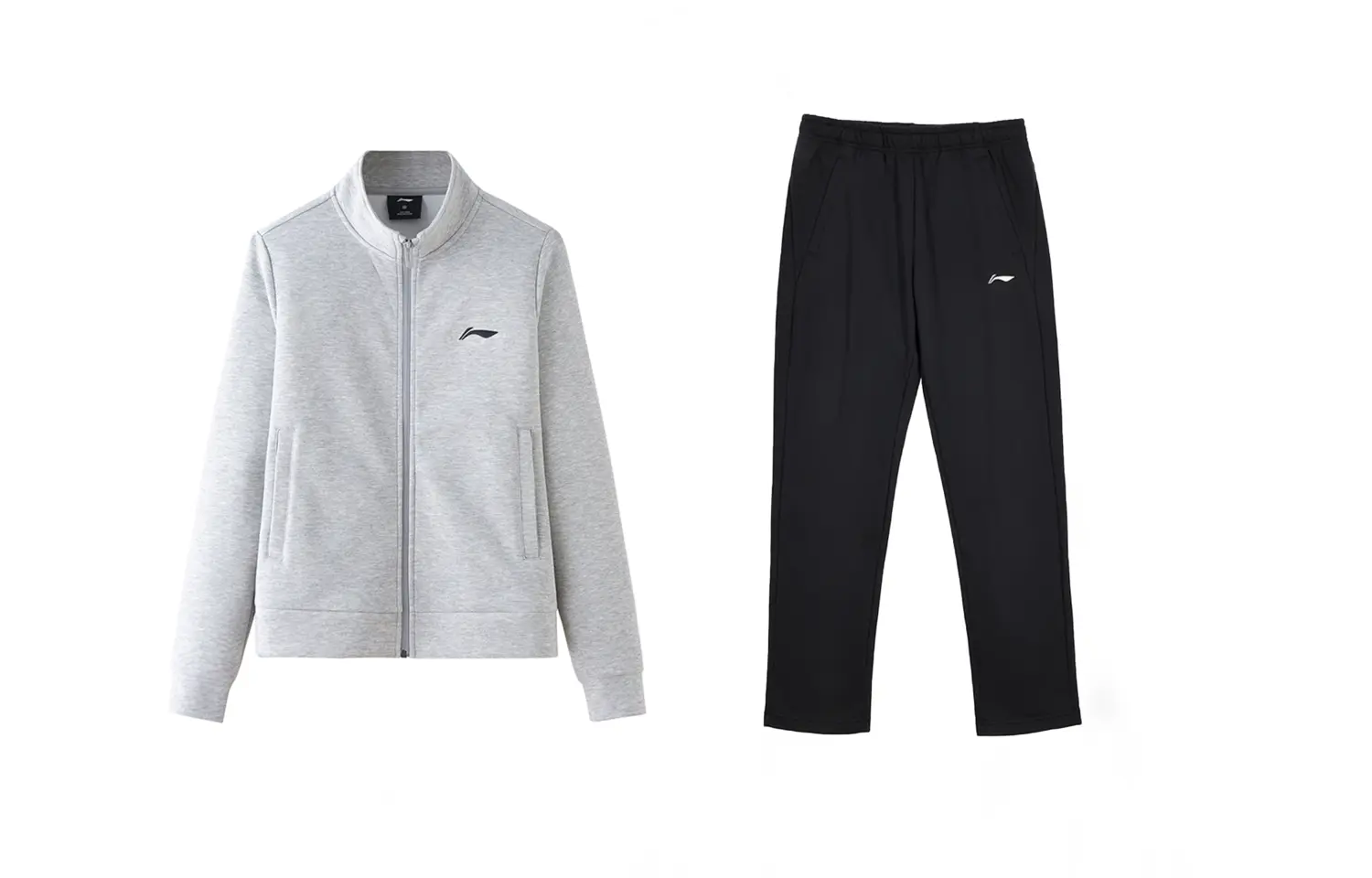 

Повседневный спортивный мужской комплект светло-серый + черный Lining, черный