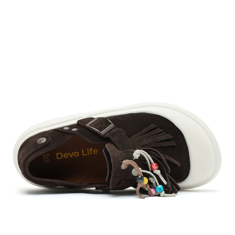 Devo Life Женские повседневные туфли-лодочки из темно-коричневой замши, цвет Dark Brown Suede — фото 4