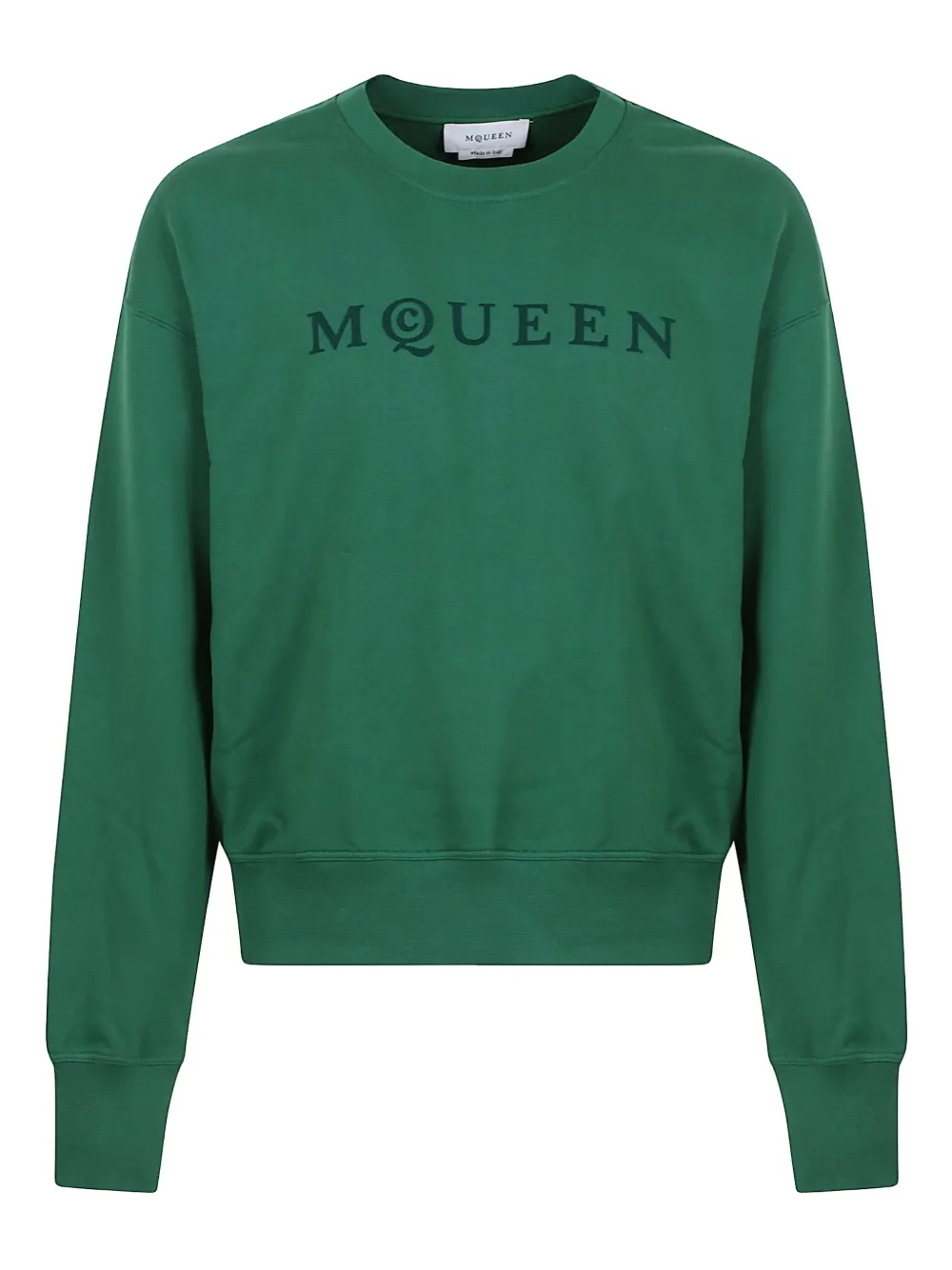 

Хлопковая толстовка с вышитым логотипом Alexander McQueen, зеленый