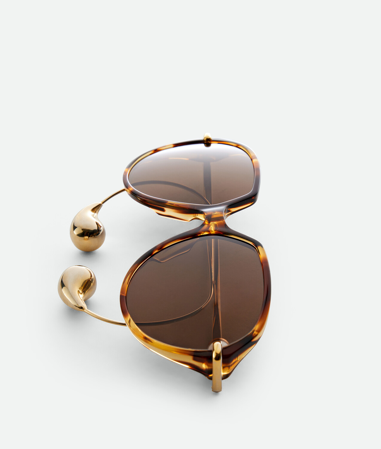 Drop squared sunglasses BOTTEGA VENETA, гавана/коричневый — фото 3