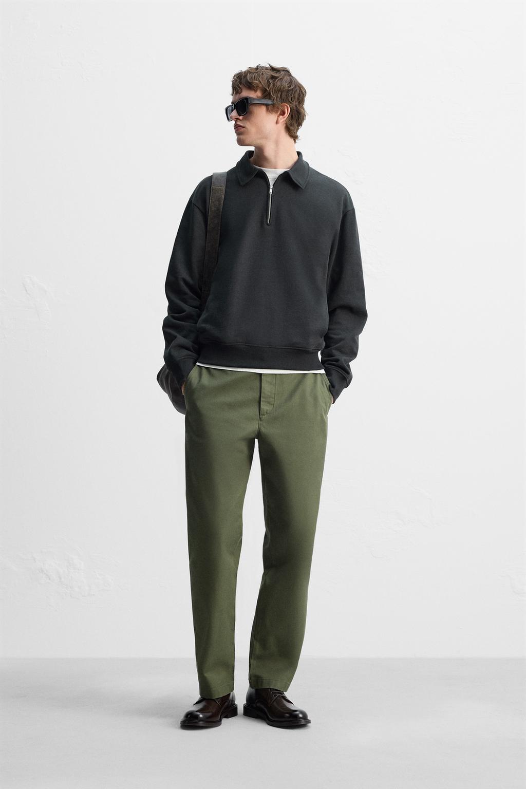 

Толстовка поло на молнии ZARA, цвет Charcoal