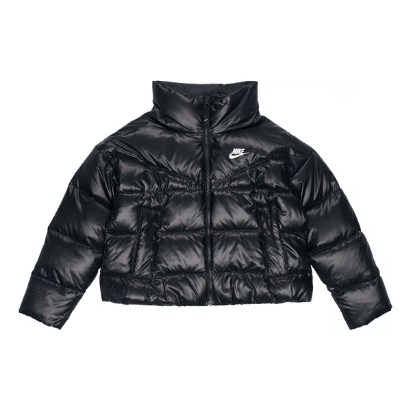 

Куртка (WMNS) Nike Solid Color Straight Long Sleeves With Down Feather Jacket Black, черный