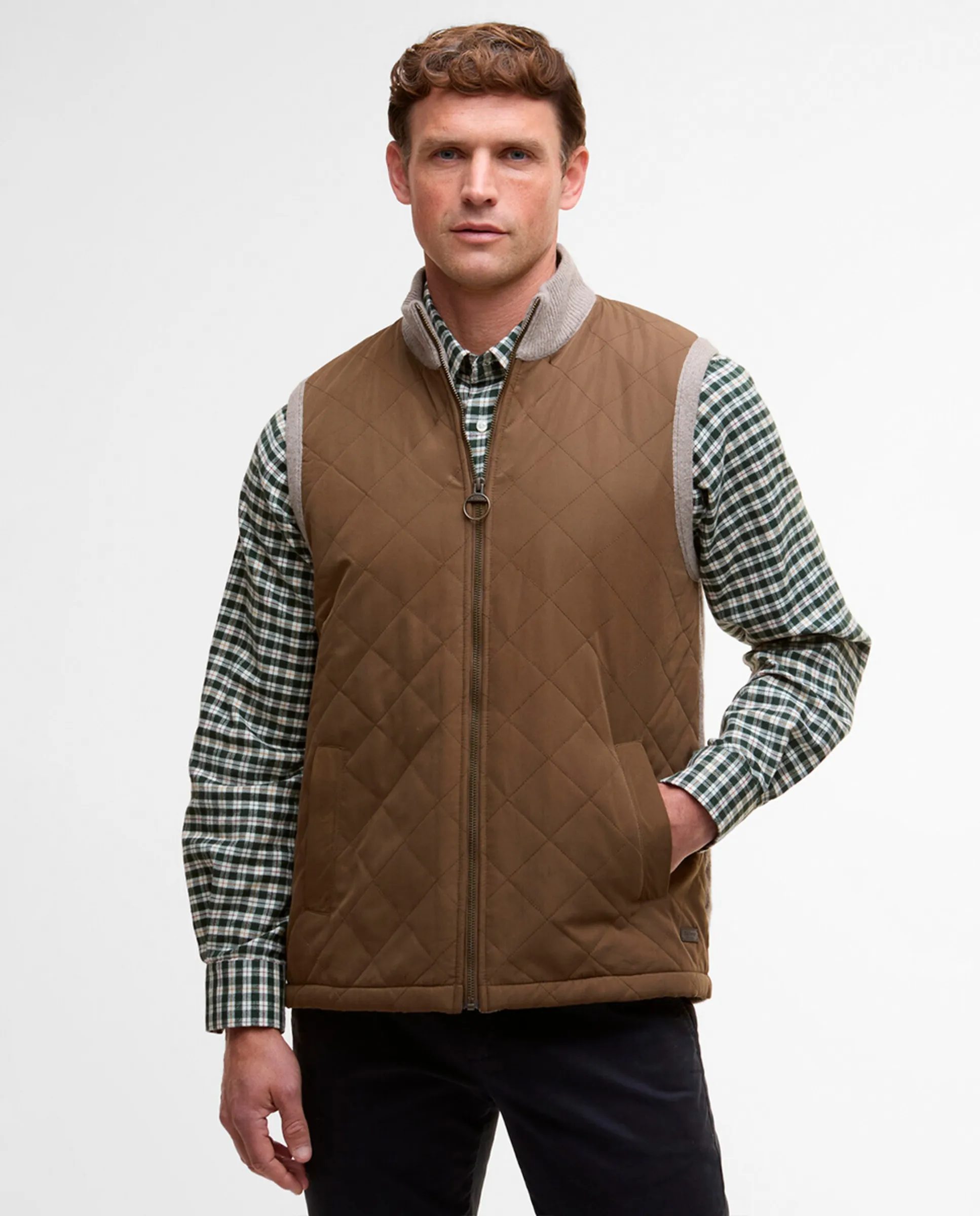 

Мужской вязаный жилет Barbour, коричневый
