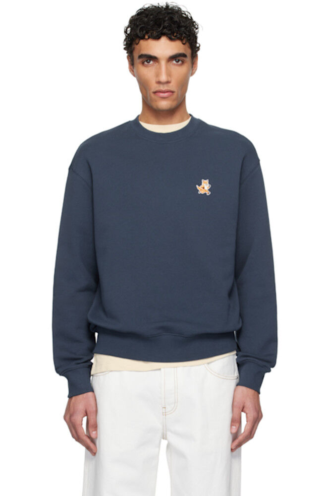 

Свитшот с нашивкой Speedy Fox Comfort Navy Maison Kitsuné